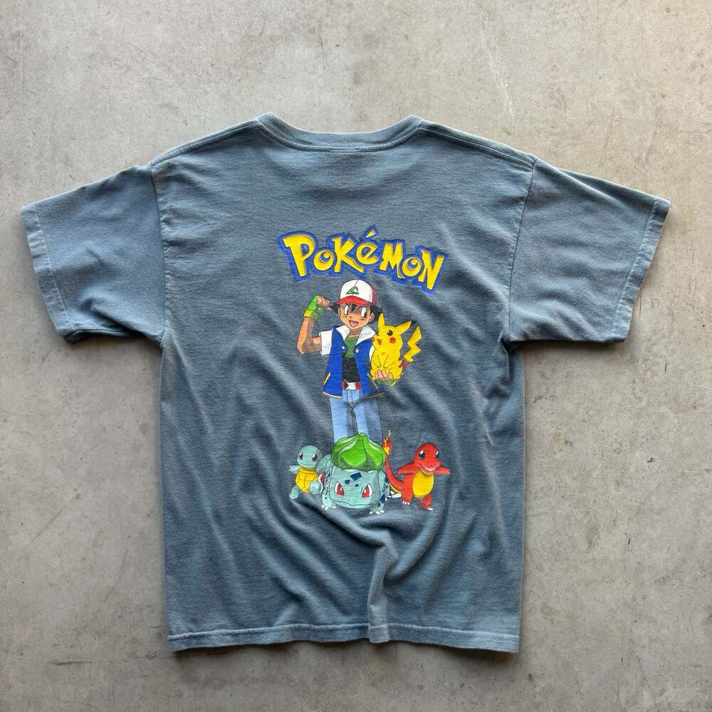 Vintage 1999 Pokémon Ash Ketchum and Starter Crew T-Shirt